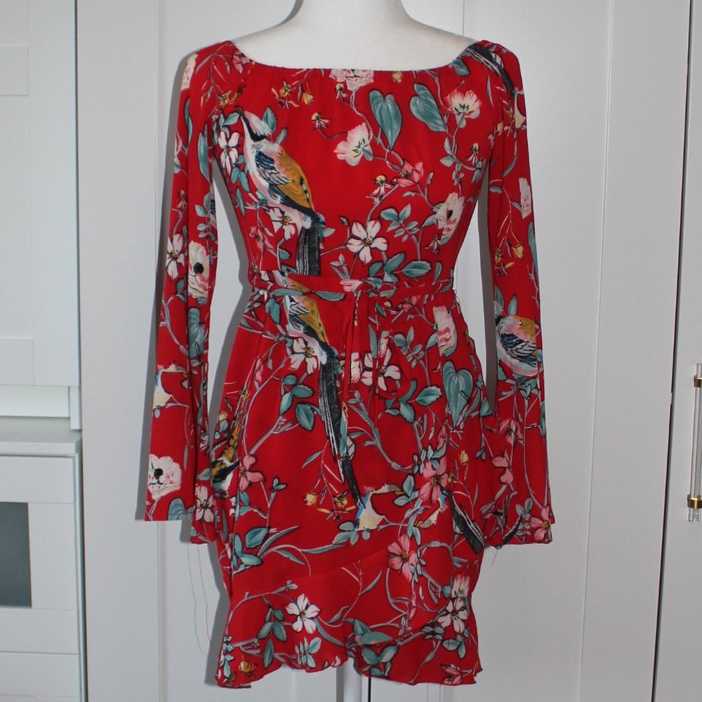 Red Floral Missguided Sun Dress- NWT - Picture 2 of 5